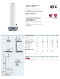 ΘΕΡΜΟΣΙΦΩΝΑΣ ΑΕΡΙΟΥ ARISTON 200 L  SGA 200 CS