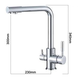 Μπαταρία τρίοδη DOGO, κουζίνας θερμομικτική, ζεστού κρύου και φίλτρου METAL FREE